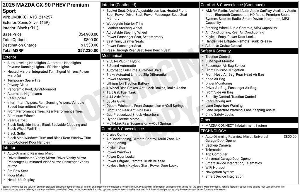 Certified 2025 MAZDA CX-90 Plug-In Hybrid w/Premium Sport AWD/4WD image 5