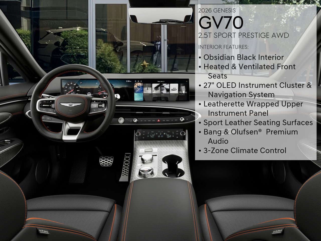 New 2026 Genesis GV70 2.5T Sport Prestige w/ G1 Accessory Package AWD/4WD image 17