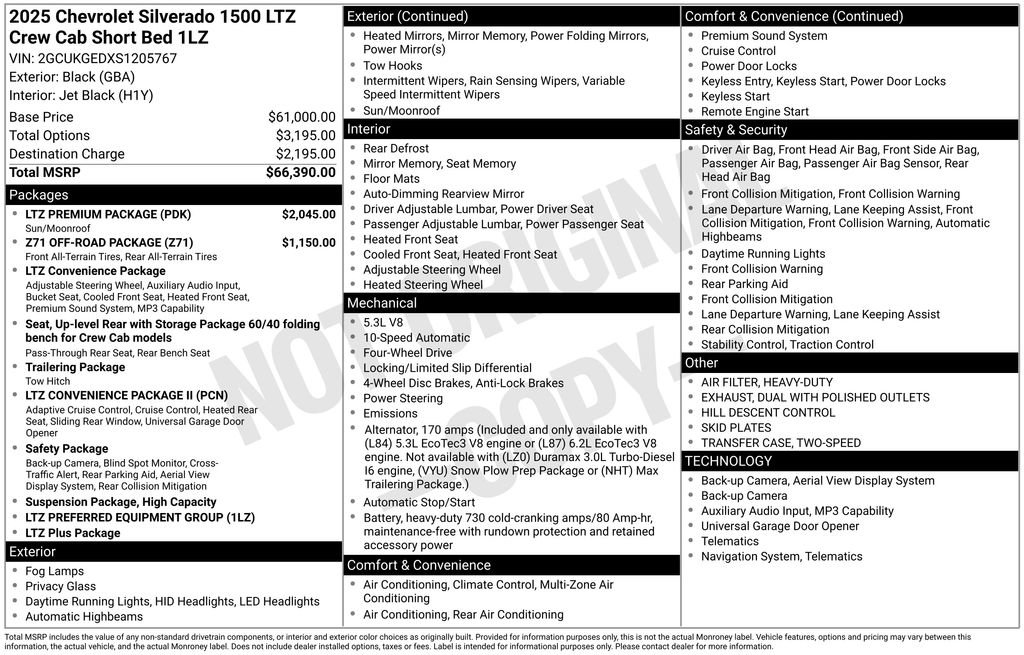 Used 2025 Chevrolet Silverado 1500 LTZ w/ LTZ Premium Package AWD/4WD image 41