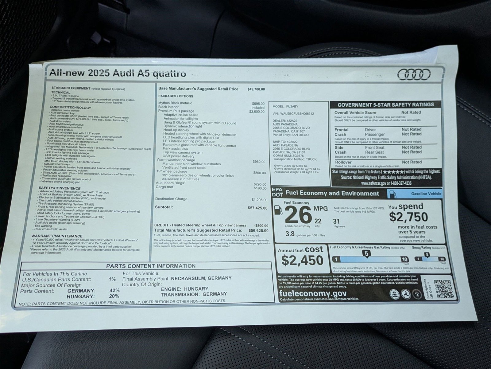 New 2025 Audi A5 2.0T Premium Plus image 18