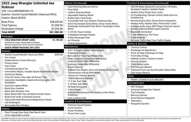 Used 2022 Jeep Wrangler Unlimited Rubicon 4xe w/ Cold Weather Group image 15