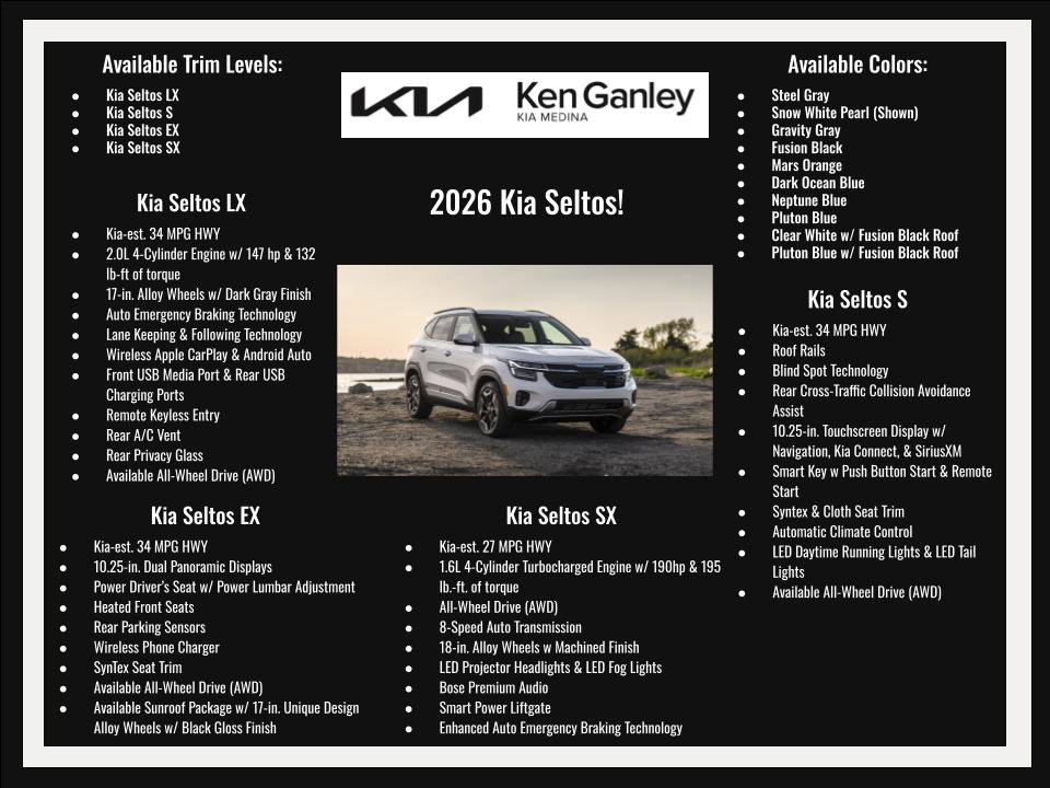 New 2026 Kia Seltos EX w/ EX Sunroof Package image 28