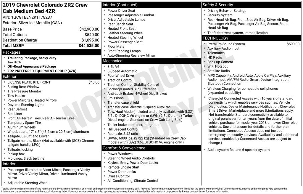Used 2019 Chevrolet Colorado ZR2 AWD/4WD image 54