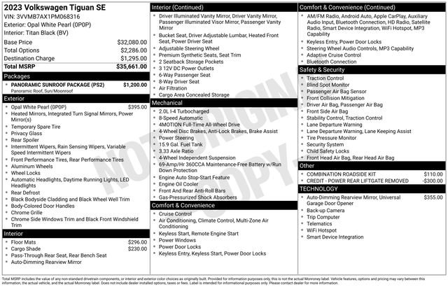 Used 2023 Volkswagen Tiguan SE w/ Panoramic Sunroof Package AWD/4WD image 15
