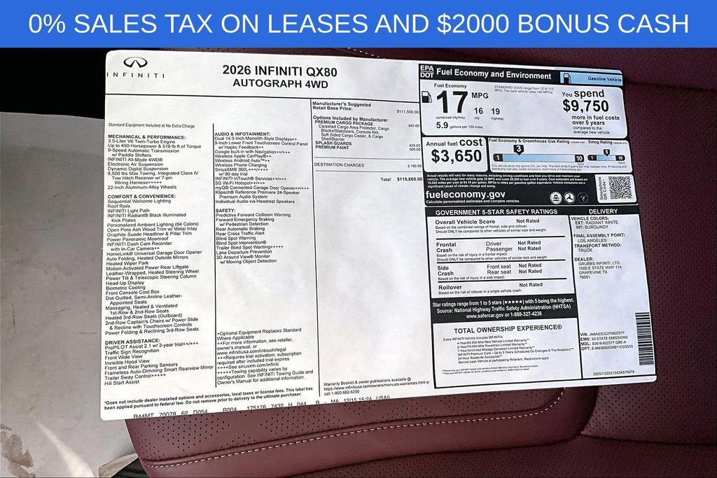 New 2026 INFINITI QX80 Autograph w/ Premium Cargo Package image 28
