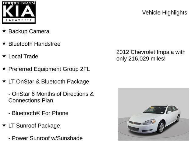 Used 2012 Chevrolet Impala LT w/ LT Sunroof Package FWD image 8