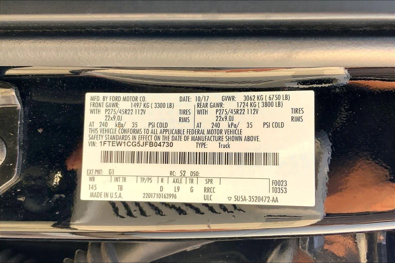Used 2018 Ford F150 Limited w/ Trailer Tow Package RWD image 36