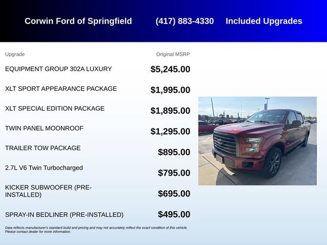 Used 2016 Ford F150 XLT w/ Equipment Group 302A Luxury AWD/4WD image 5