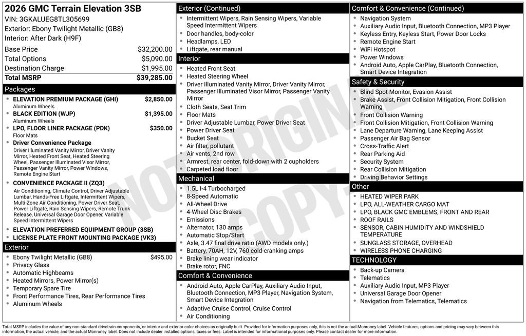 New 2026 GMC Terrain Elevation w/ Elevation Premium Package image 5