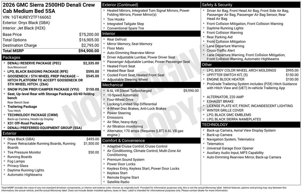 New 2026 GMC Sierra 2500 Denali w/ Denali Reserve Package AWD/4WD image 2