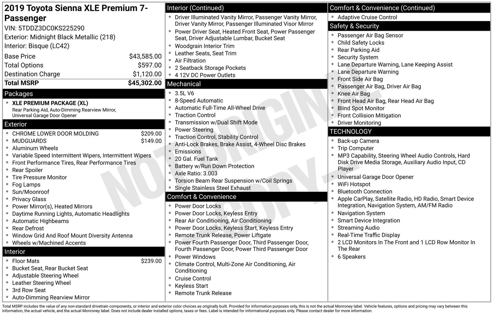 Used 2019 Toyota Sienna XLE Premium image 6