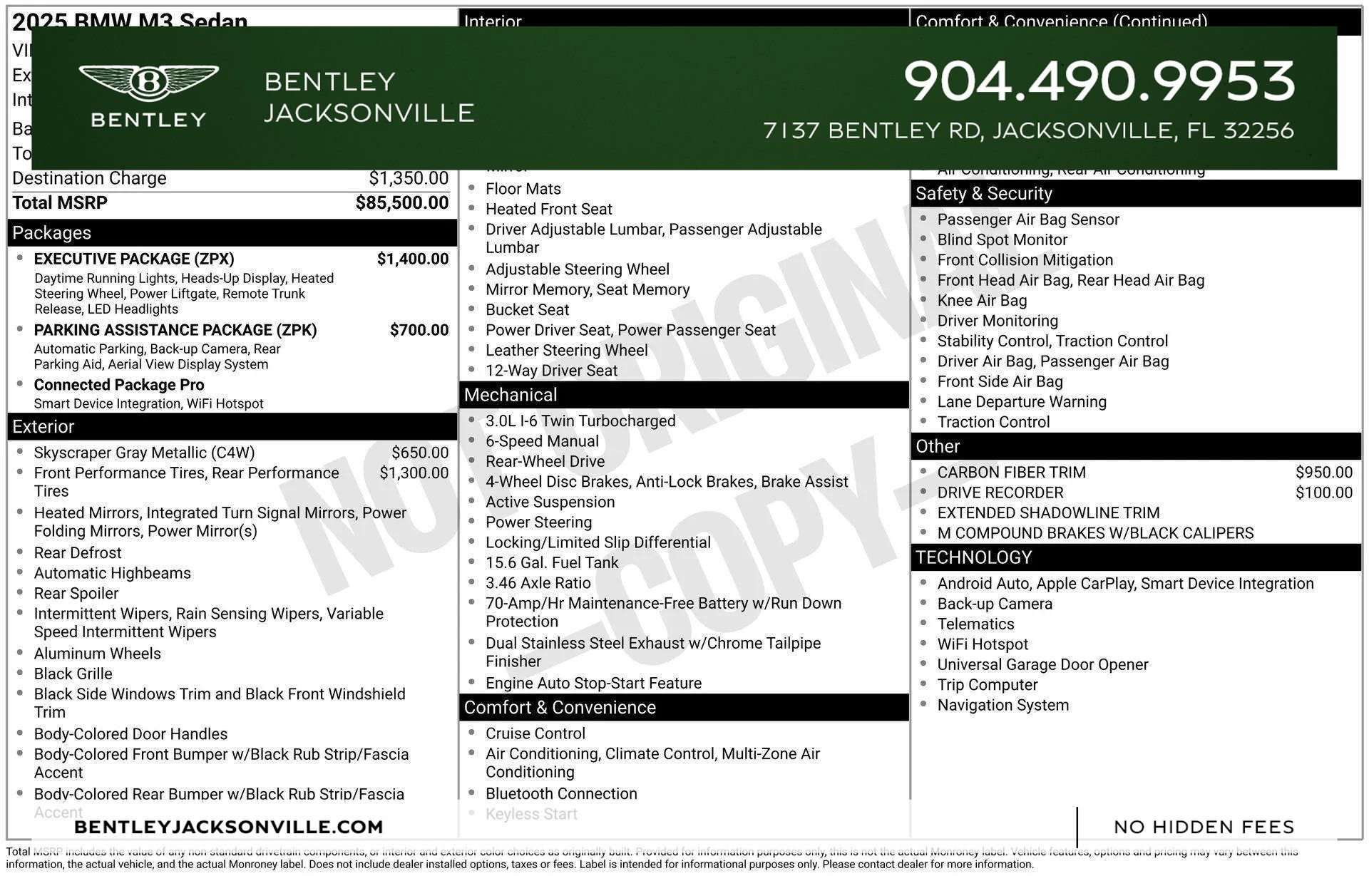 Used 2025 BMW M3 w/ Executive Package RWD image 56