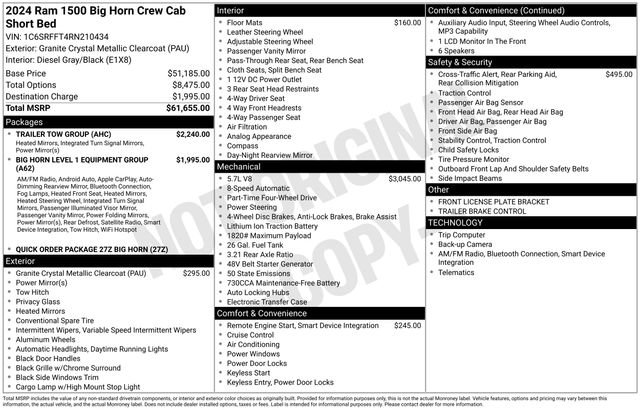 Used 2024 RAM 1500 Big Horn w/ Trailer Tow Group AWD/4WD image 7
