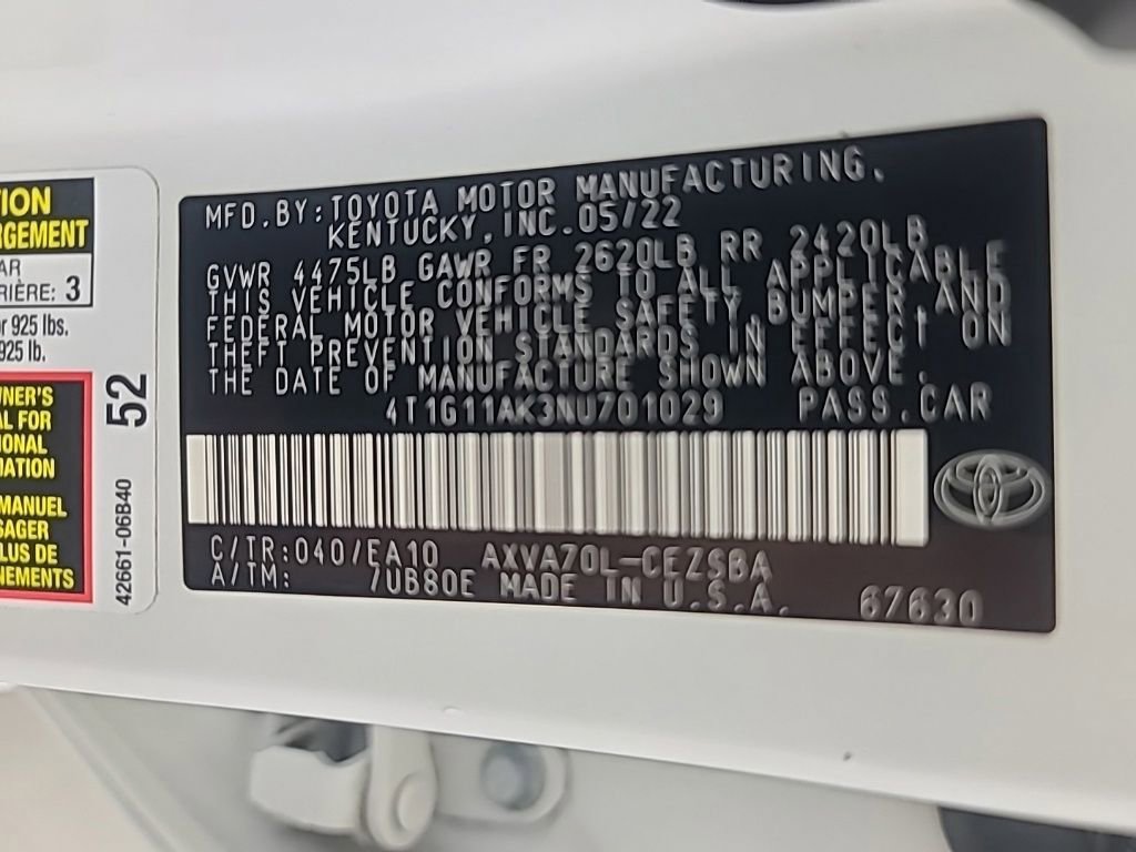 Used 2022 Toyota Camry SE FWD image 38