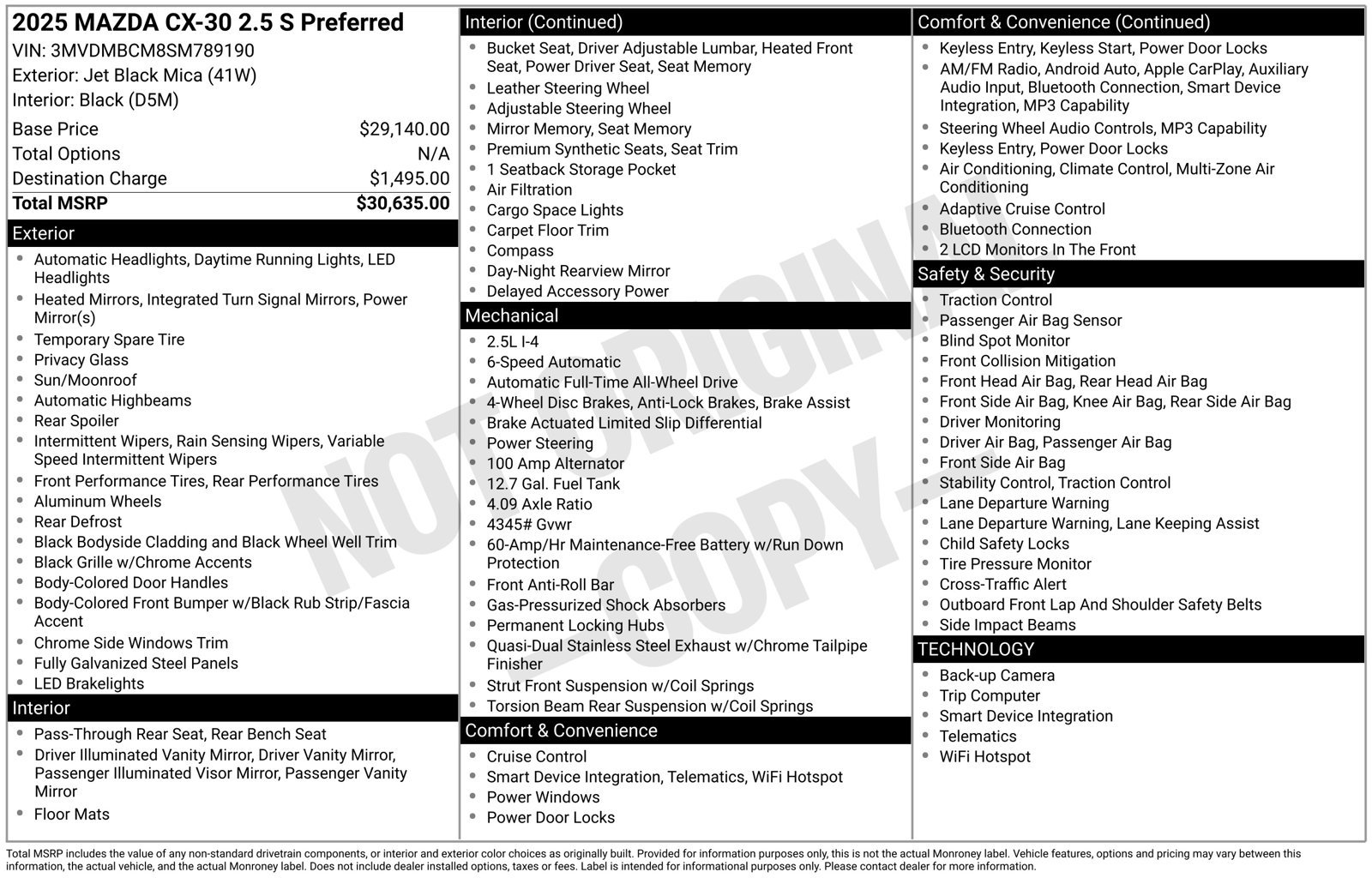 Certified 2025 MAZDA CX-30 AWD 2.5 S w/ Preferred Package image 30