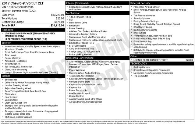 Used 2017 Chevrolet Volt LT FWD image 10