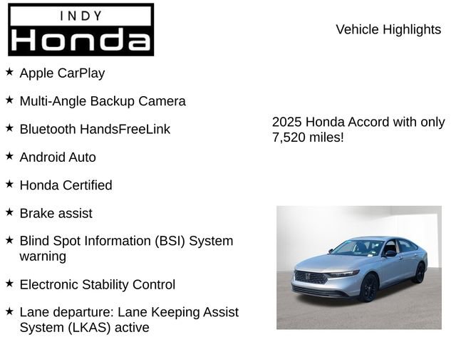 Certified 2025 Honda Accord SE image 7