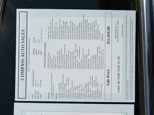 Used 2017 Ford Fusion Platinum FWD image 8