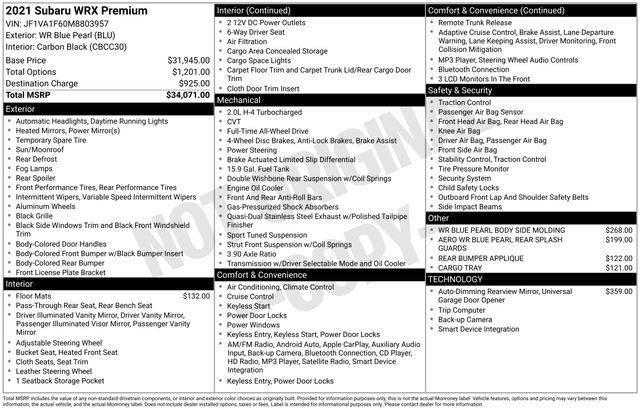 Used 2021 Subaru WRX Premium image 12