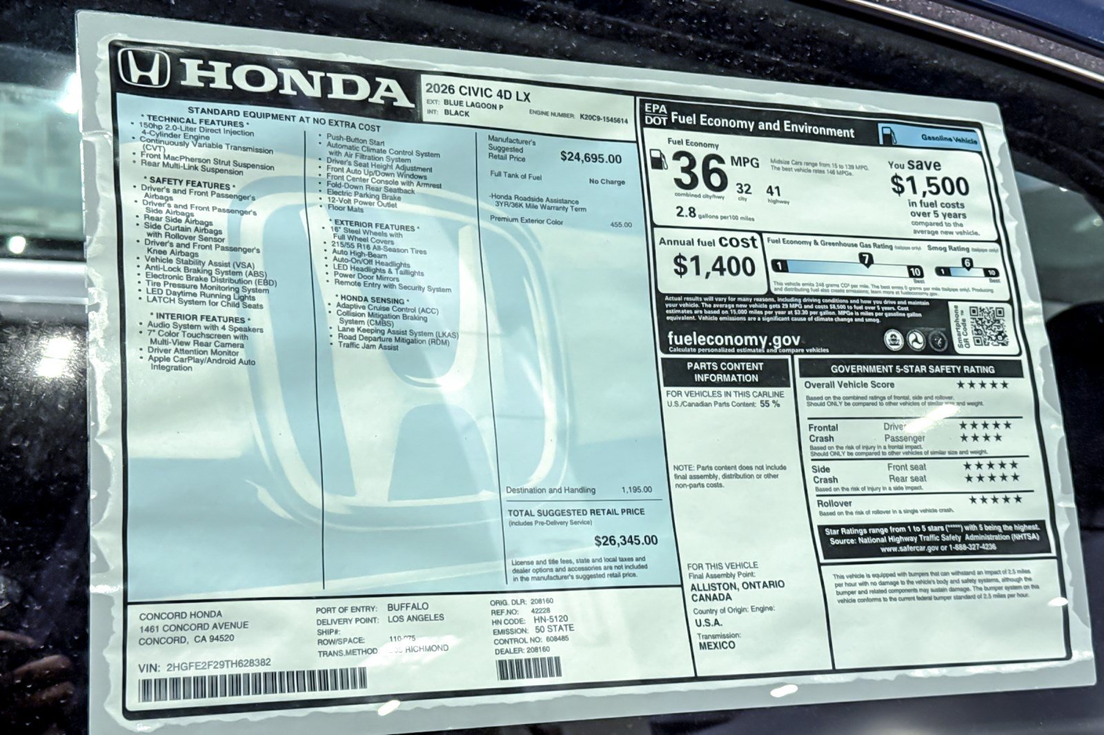 New 2026 Honda Civic LX image 31