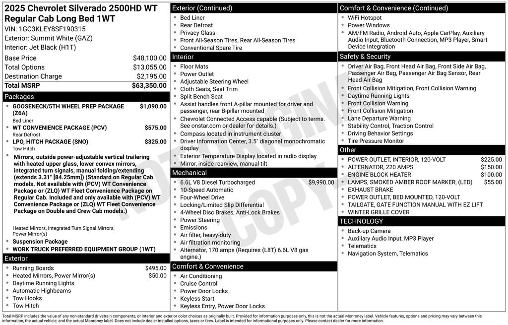 New 2025 Chevrolet Silverado 2500 W/T AWD/4WD image 11