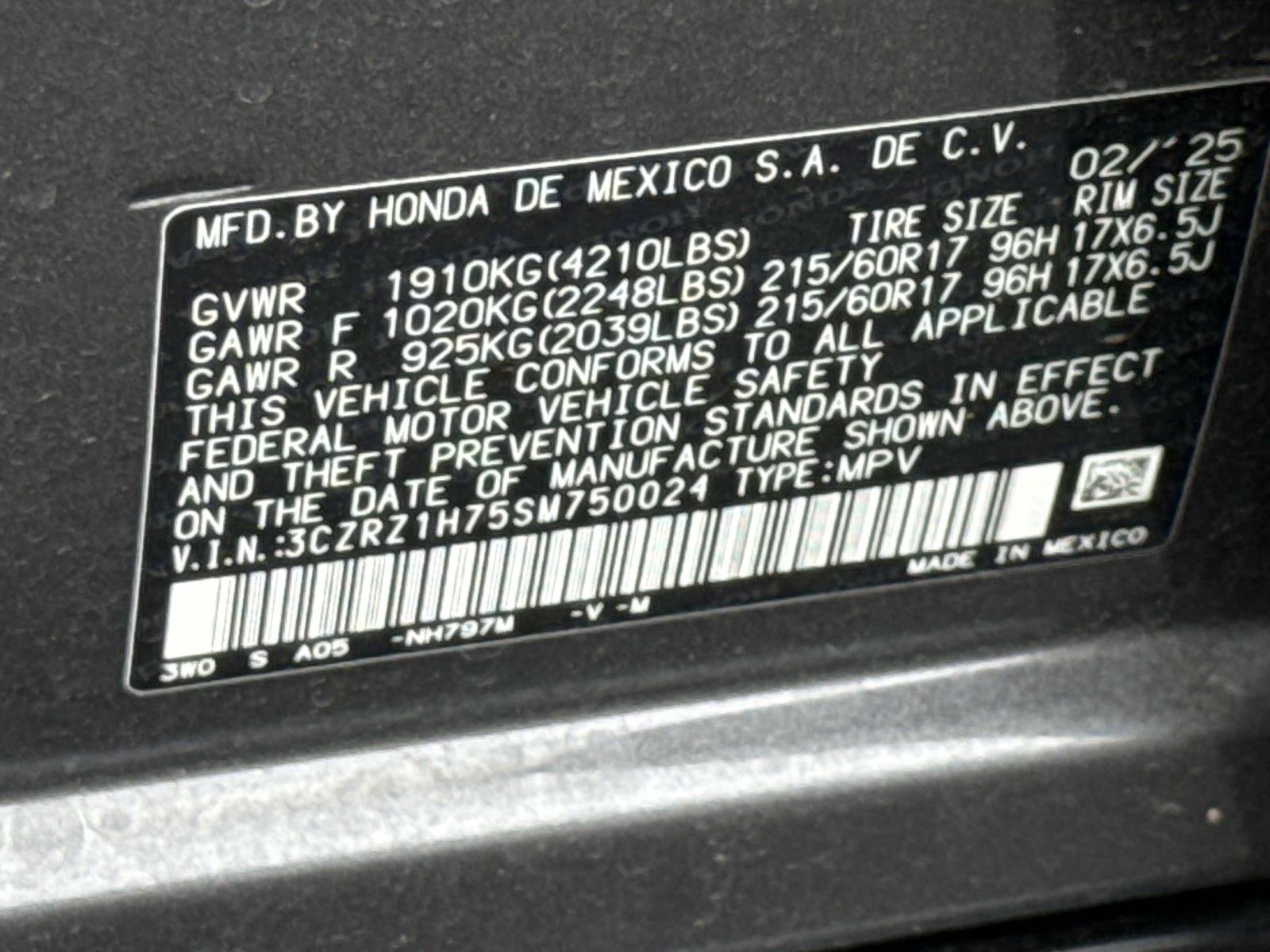 Certified 2025 Honda HR-V EX-L image 25