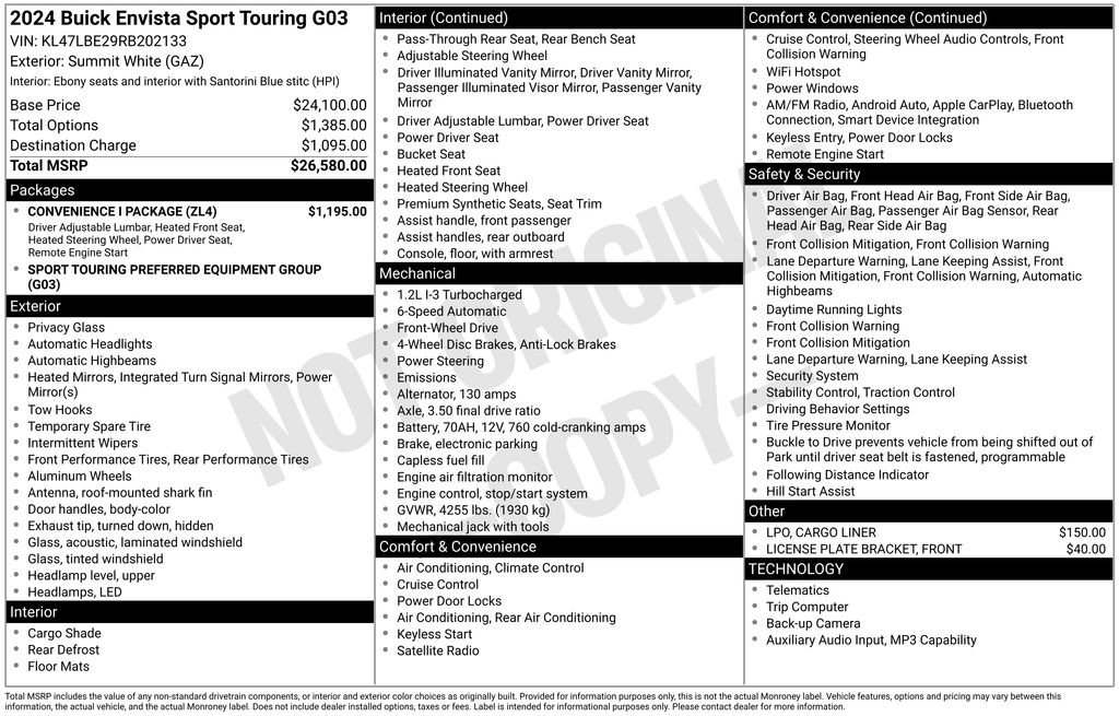 Used 2024 Buick Envista Sport Touring w/ Convenience I Package FWD image 4