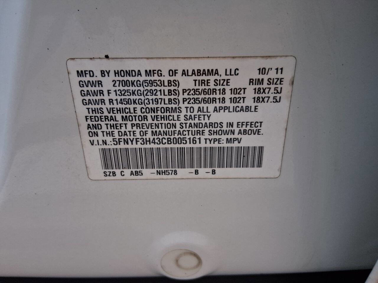 Used 2012 Honda Pilot EX image 21