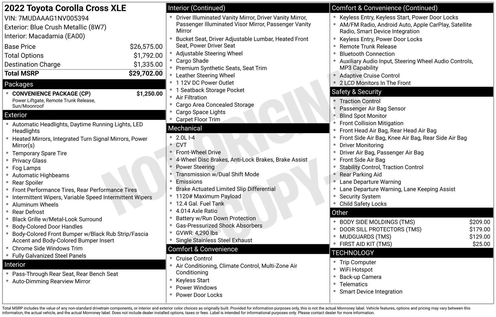 Used 2022 Toyota Corolla Cross XLE w/ Convenience Package FWD image 6
