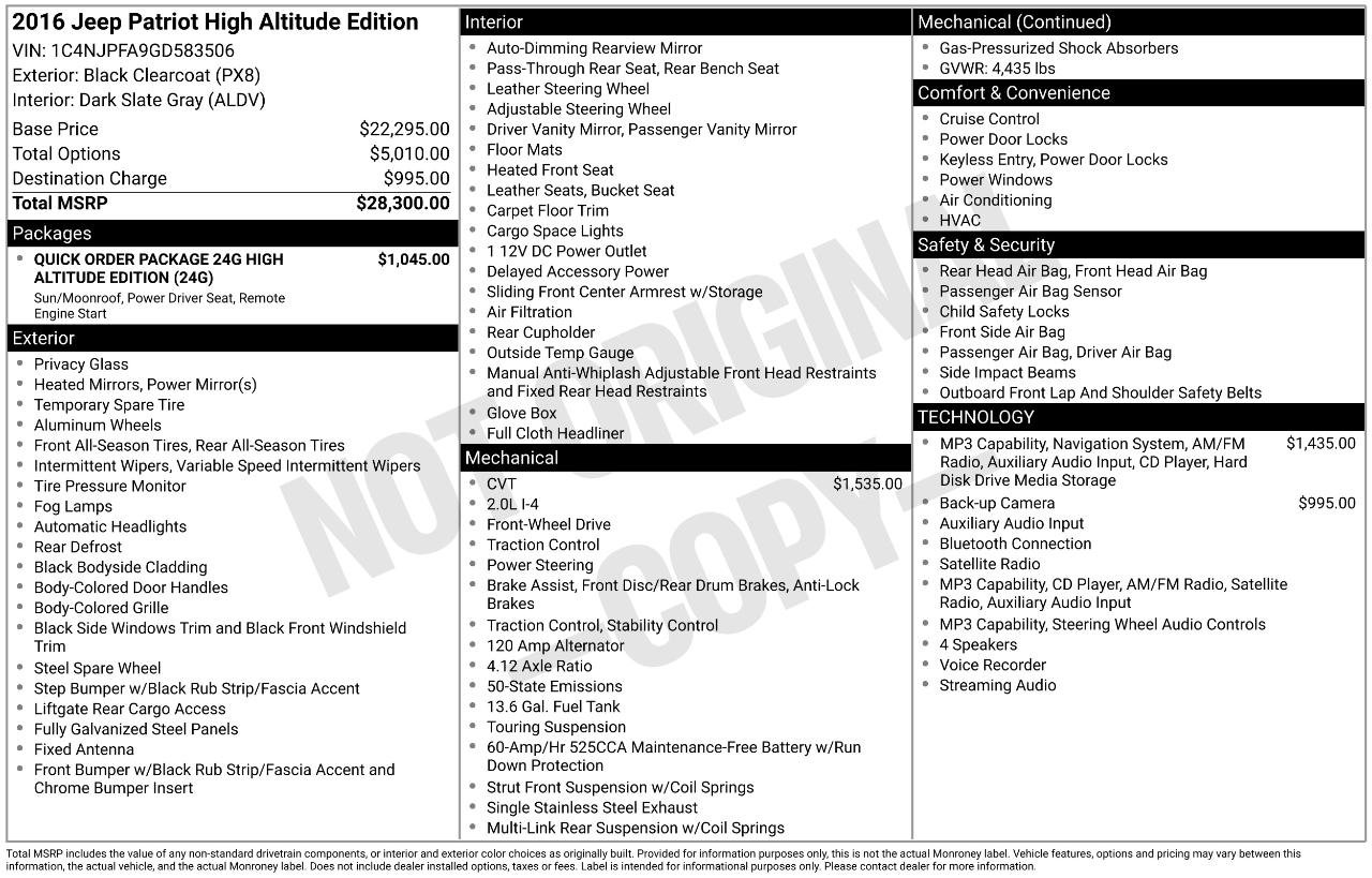 Used 2016 Jeep Patriot High Altitude FWD image 34