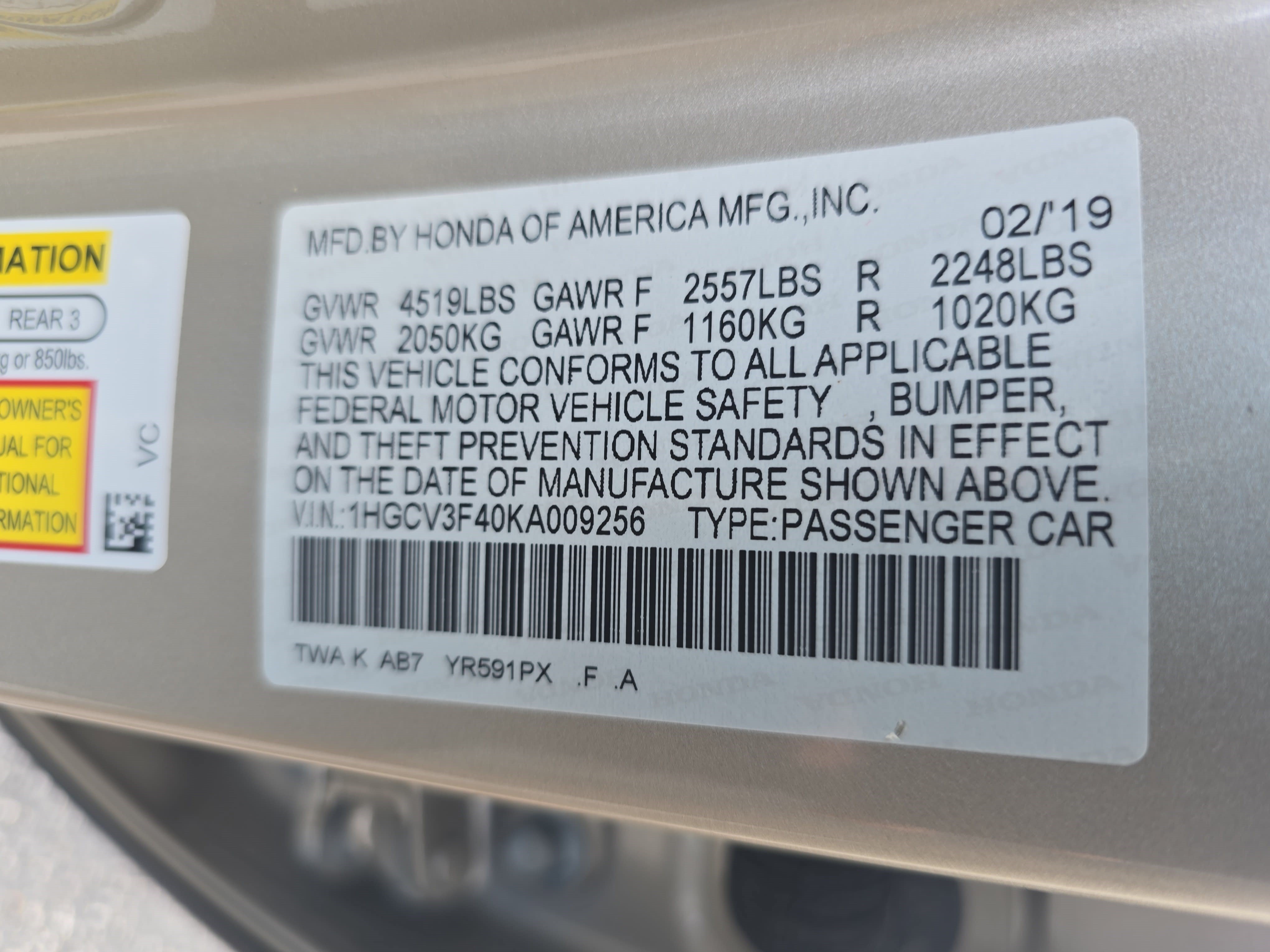 Used 2019 Honda Accord EX image 33
