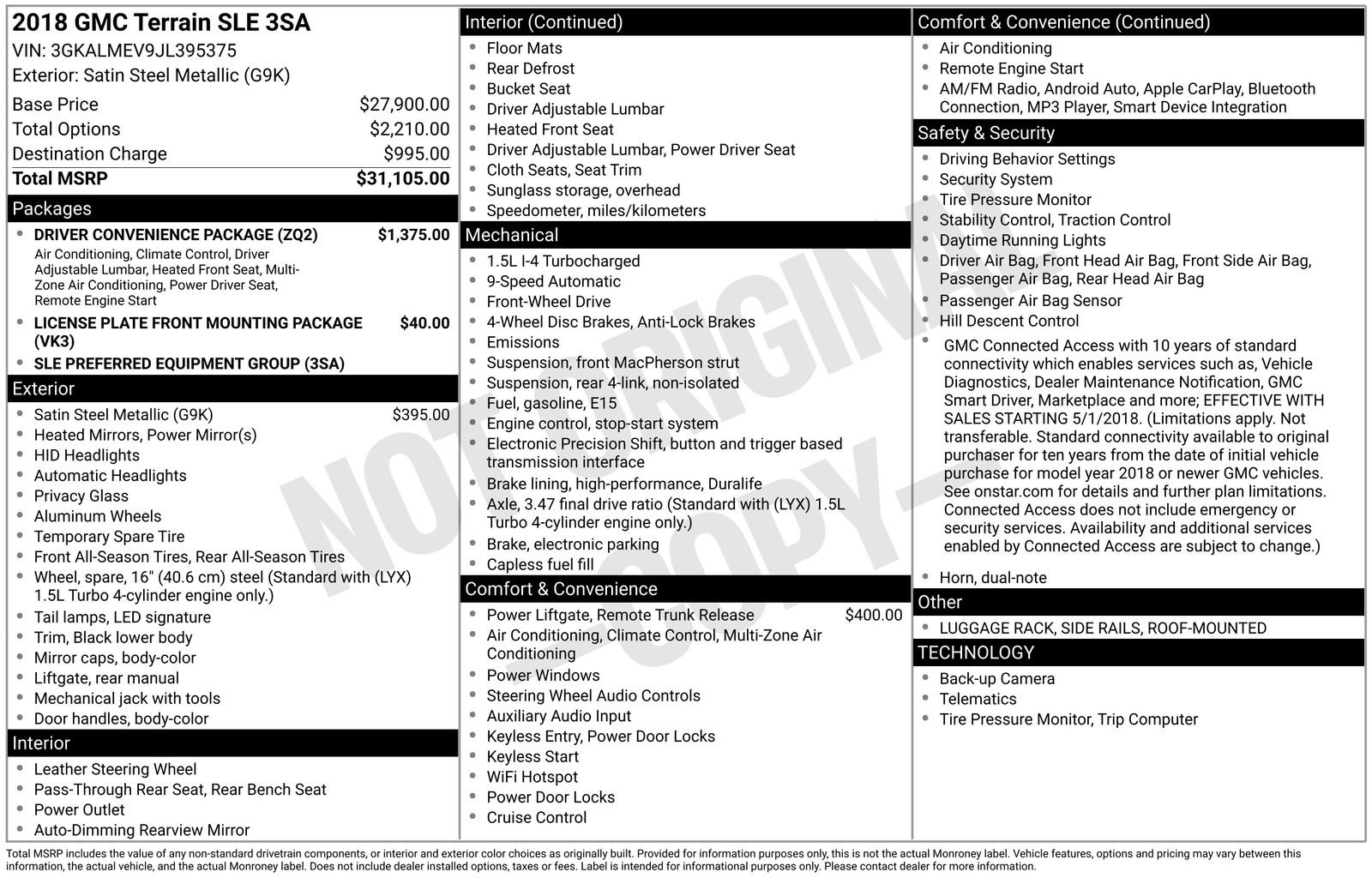 Used 2018 GMC Terrain SLE w/ Driver Convenience Package image 15