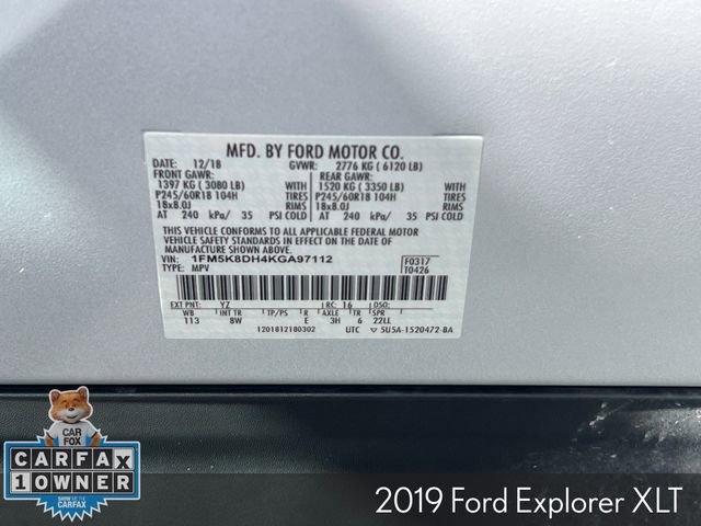 Used 2019 Ford Explorer XLT AWD/4WD image 31