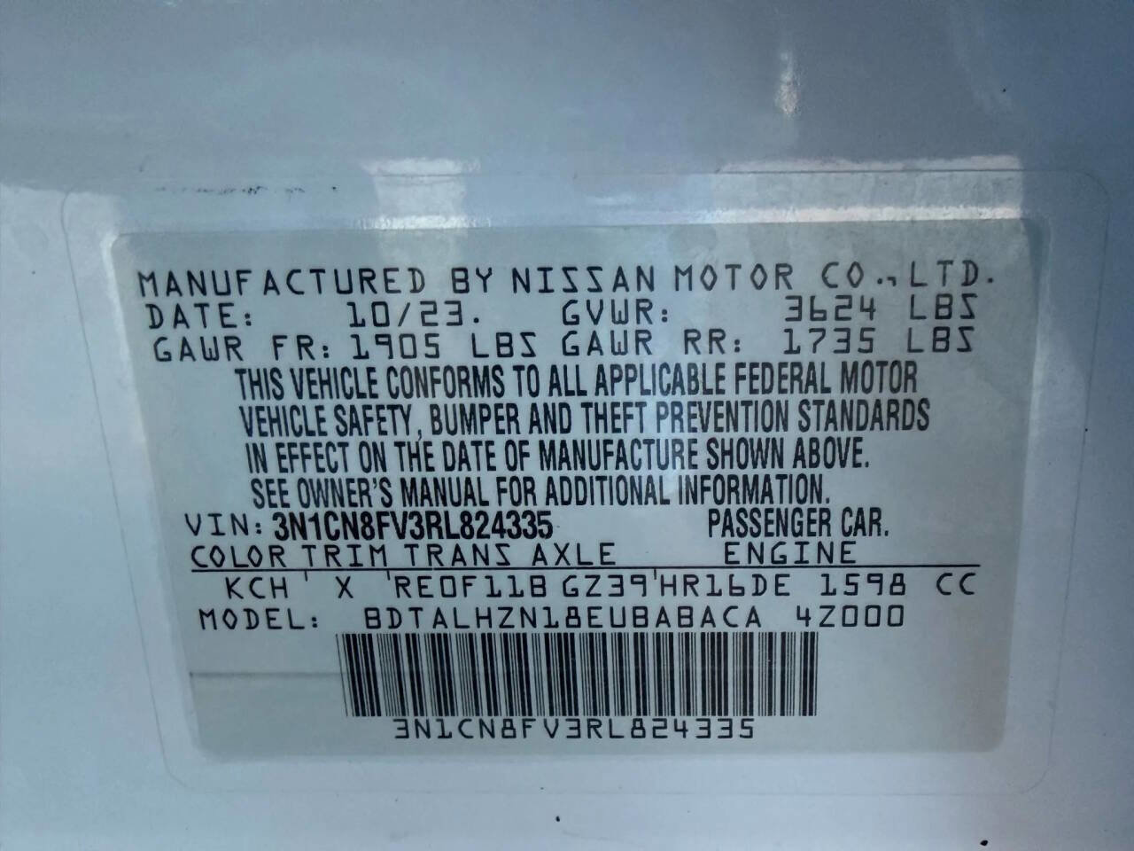 Used 2024 Nissan Versa SR w/ Trunk Package FWD image 26