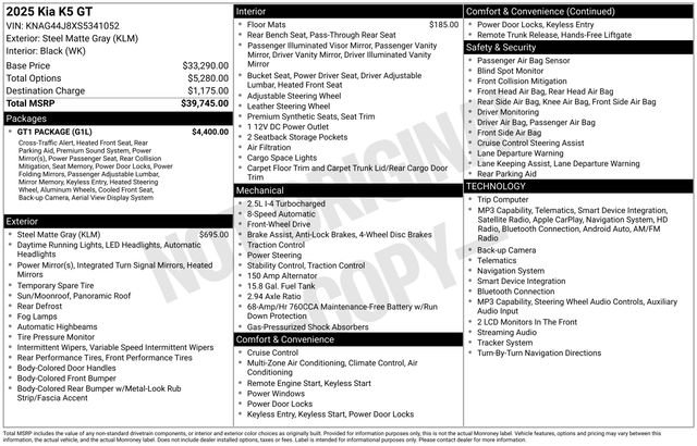Used 2025 Kia K5 GT w/ GT1 Package FWD image 9