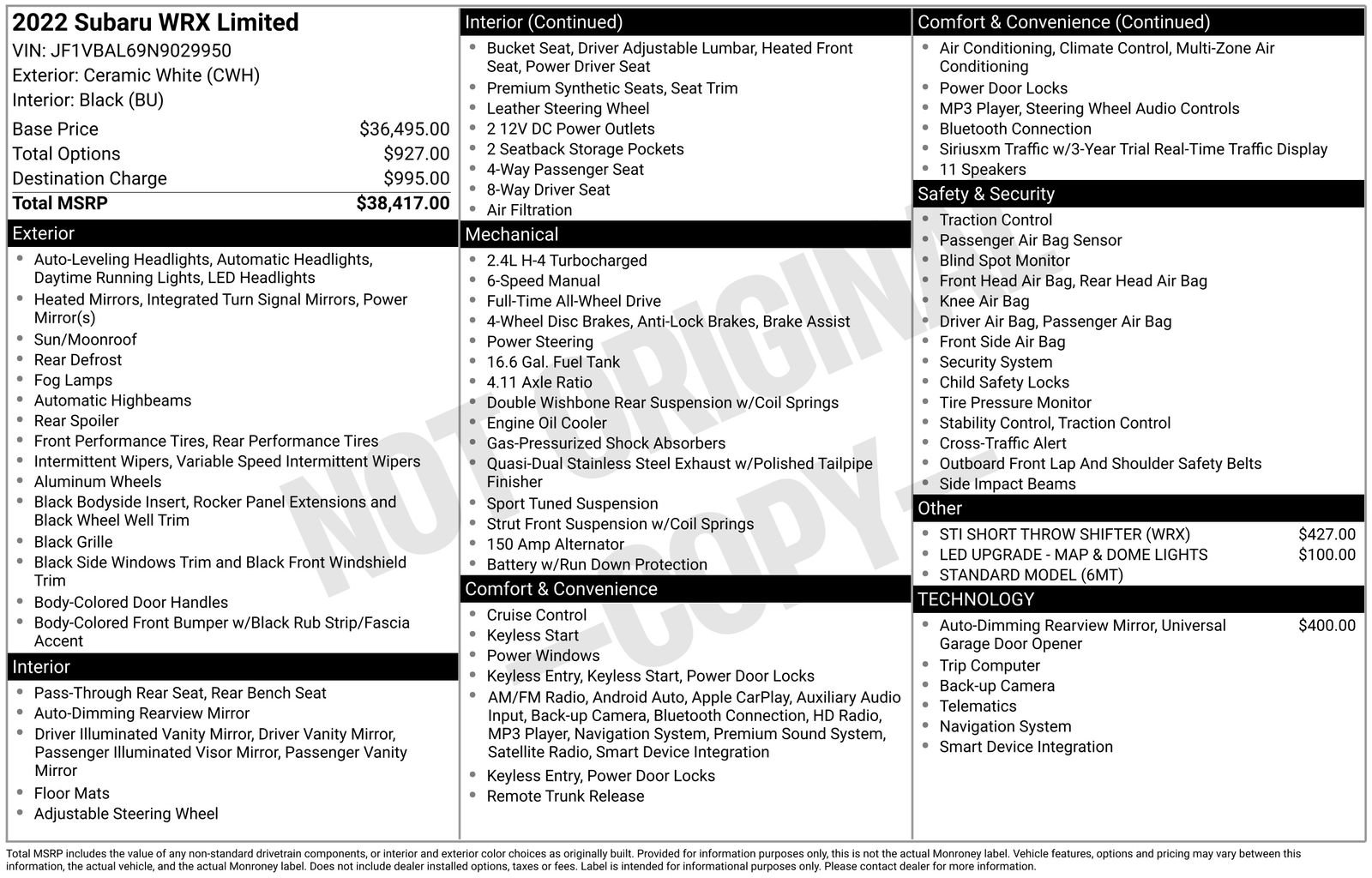 Used 2022 Subaru WRX Limited image 28