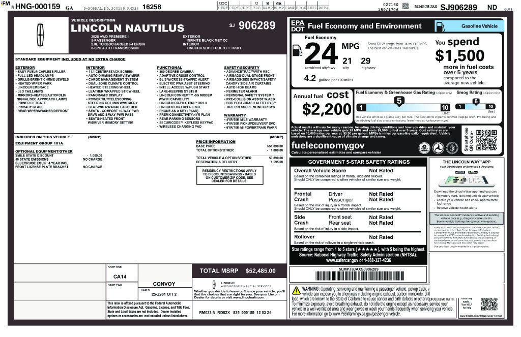 Used 2025 Lincoln Nautilus Premier AWD/4WD image 4