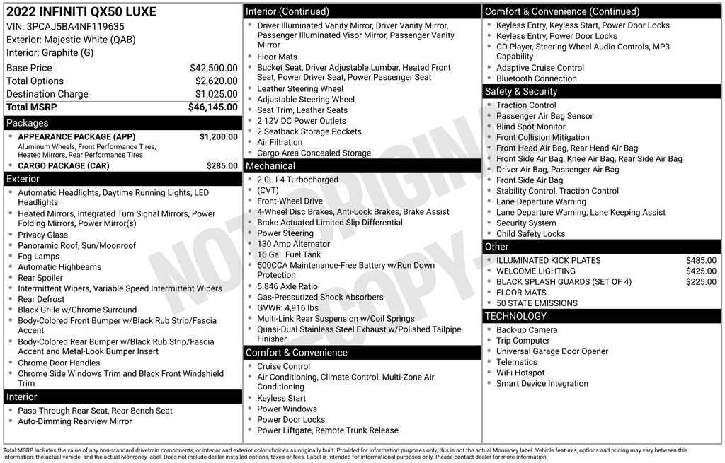 Used 2022 INFINITI QX50 Luxe w/ Appearance Package image 11