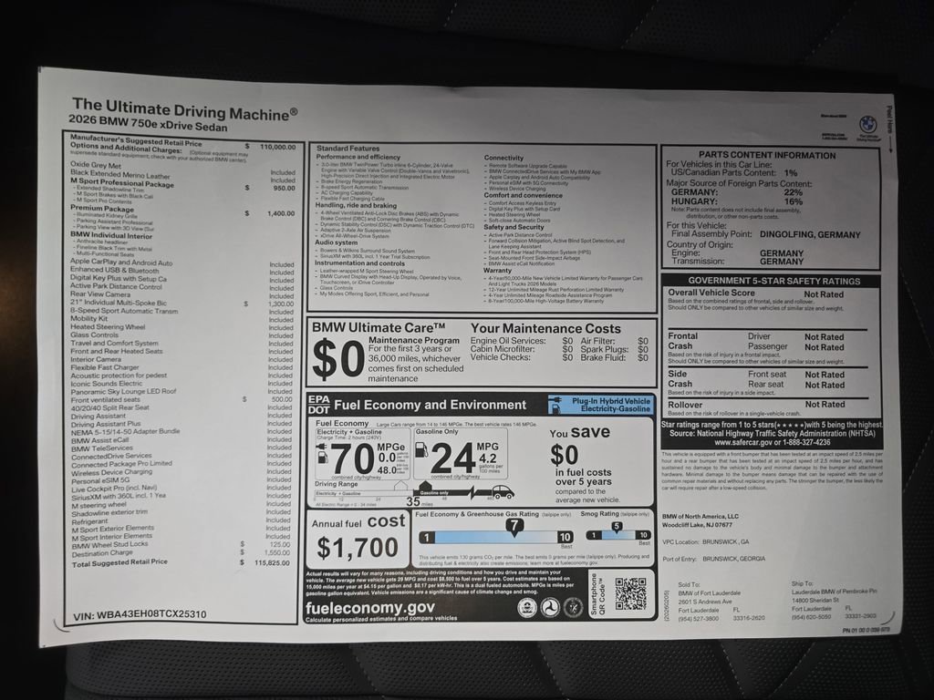 New 2026 BMW 750e xDrive w/ Premium Package image 26