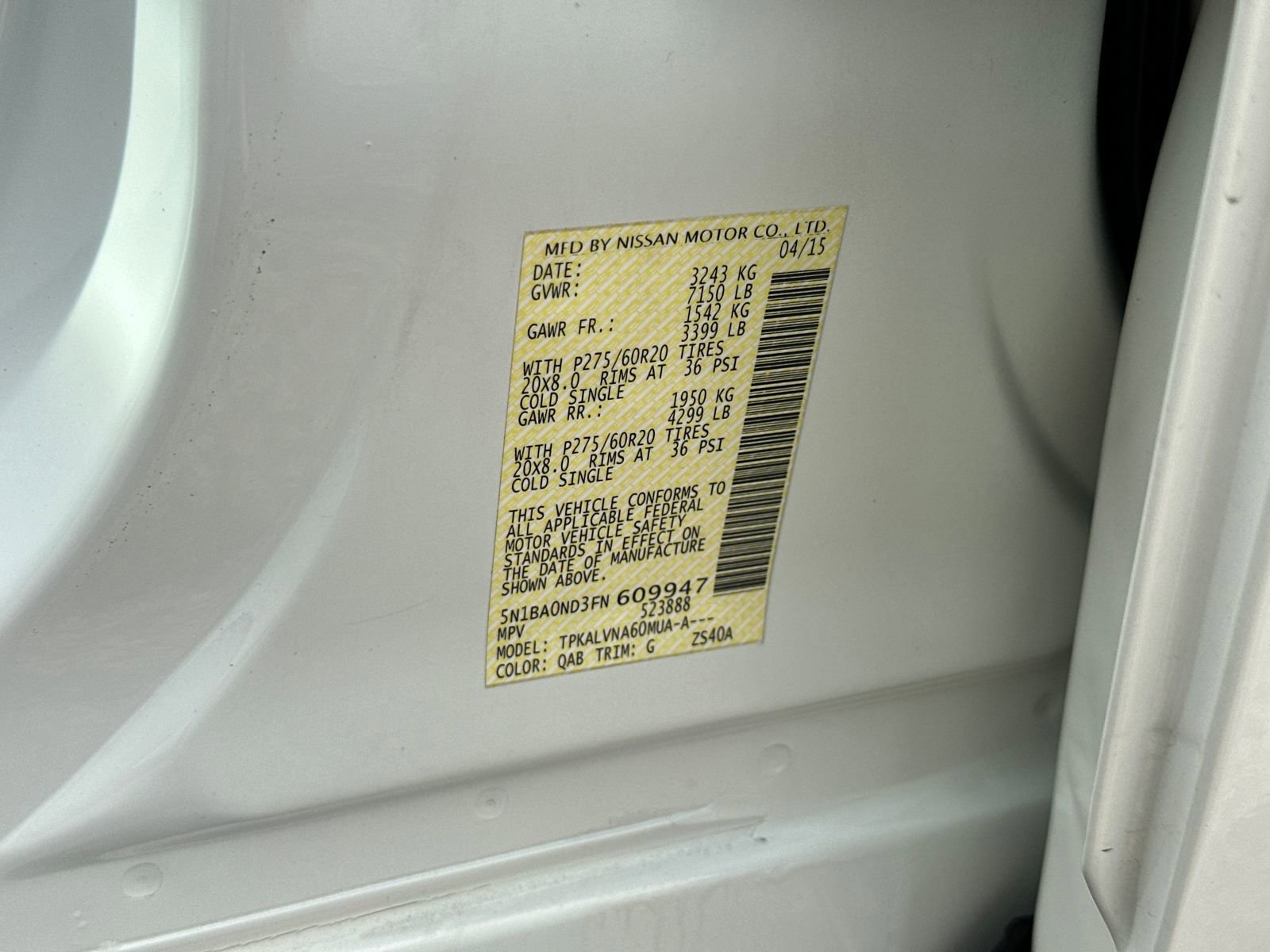 Used 2015 Nissan Armada SL w/ Moonroof Package RWD image 33