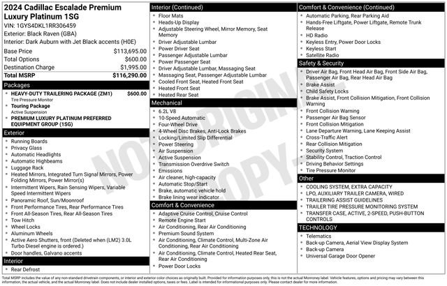 Used 2024 Cadillac Escalade Premium Luxury Platinum w/ Heavy-Duty Trailer Package AWD/4WD image 6