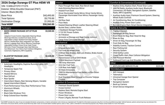 New 2026 Dodge Durango GT image 38