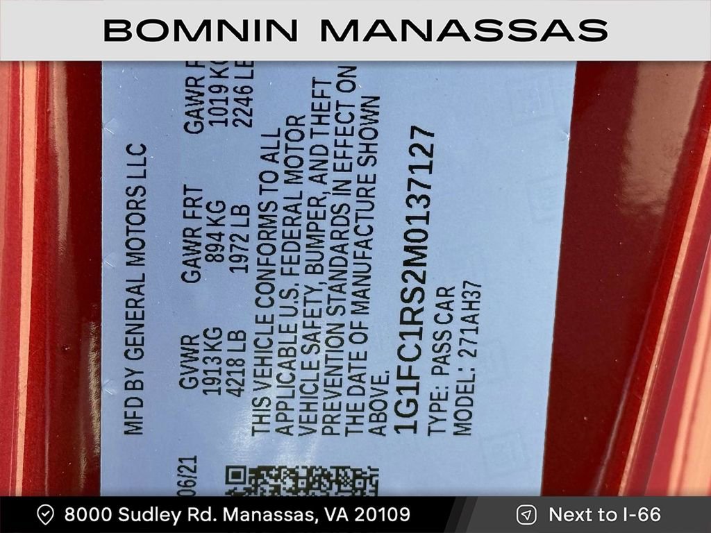 Used 2021 Chevrolet Camaro LT w/ Wild Cherry Design Package 1 image 29