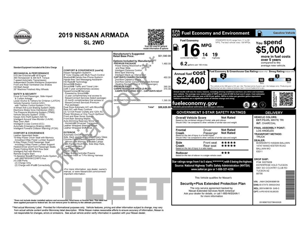 Used 2019 Nissan Armada SL w/ Premium Package image 53
