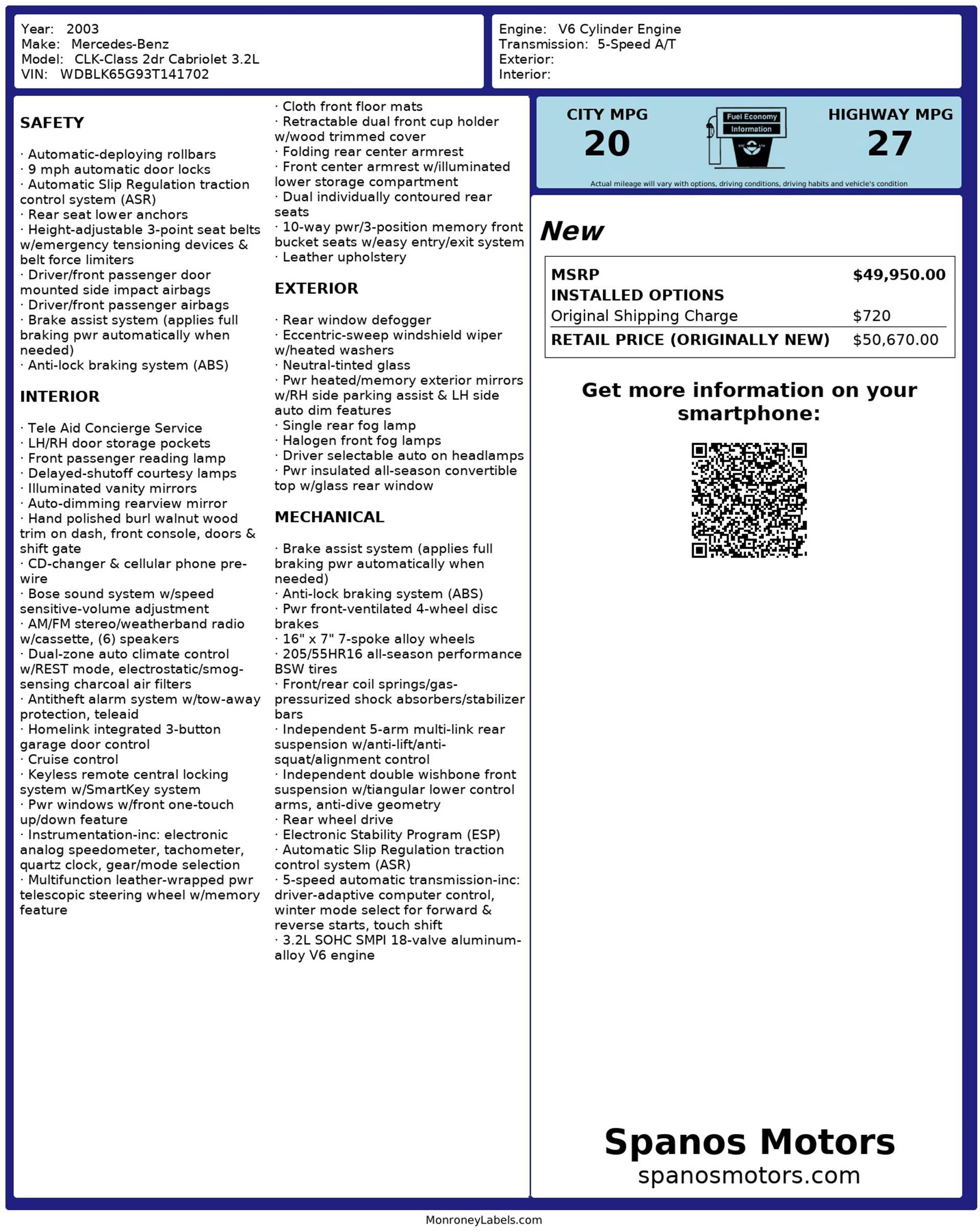 Used 2003 Mercedes-Benz CLK 320 Cabriolet image 3