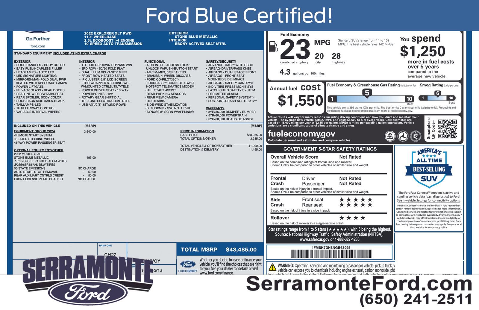 Used 2022 Ford Explorer XLT w/ Equipment Group 202A RWD image 13