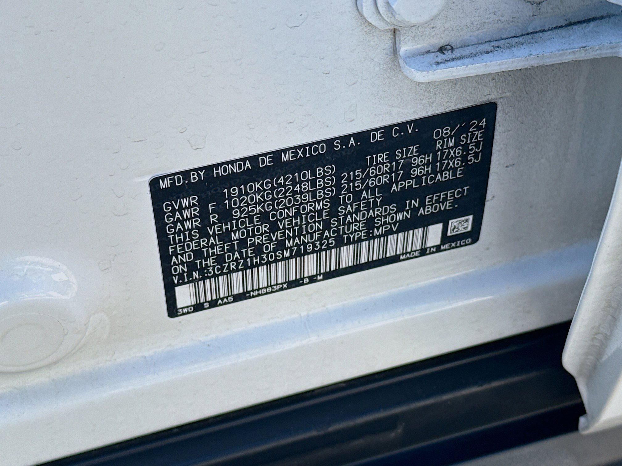 Certified 2025 Honda HR-V LX image 36