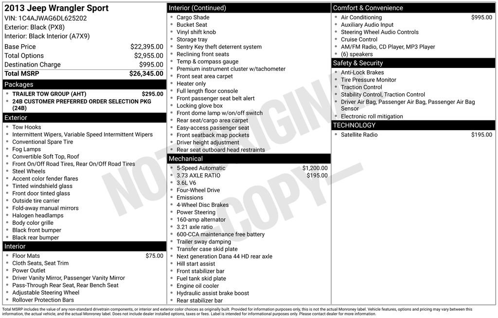 Used 2013 Jeep Wrangler Sport w/ Trailer Tow Group image 3