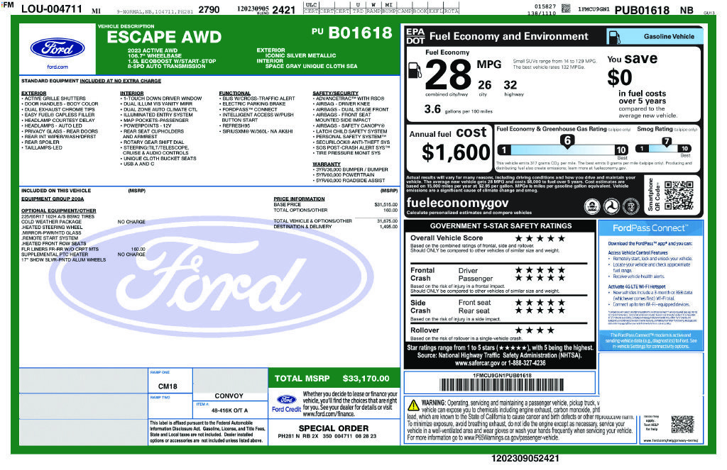 Used 2023 Ford Escape Active AWD/4WD image 16