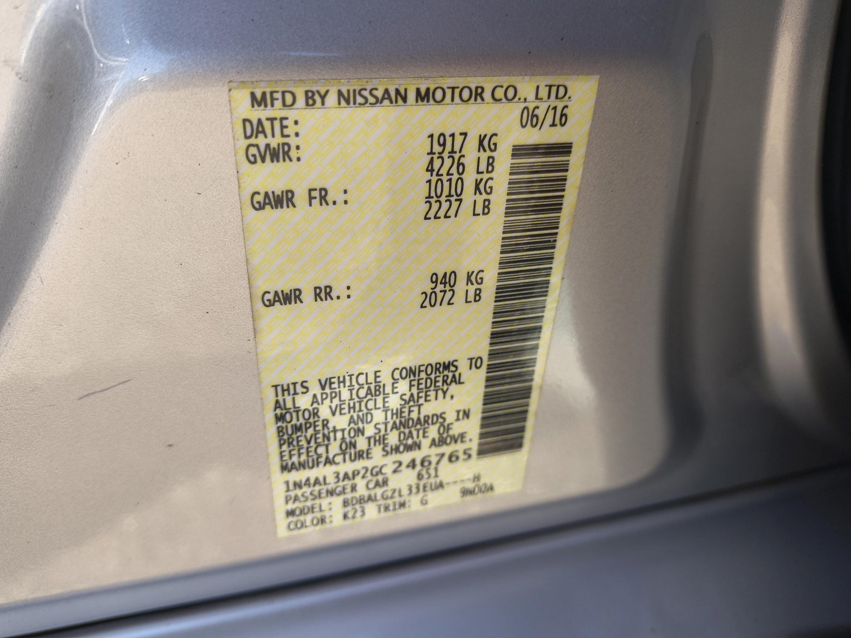 Used 2016 Nissan Altima 2.5 S w/ Power Driver Seat Package FWD image 33